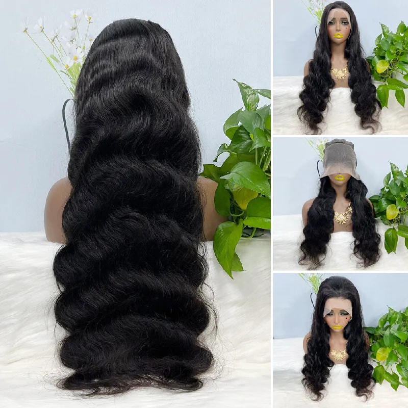 Full - lace wig with a natural - looking hairline for a seamless appearance13*4 Lace Wig Body Wave Natural Virgin Human Hair Lace Wigs Color NC 200% Density