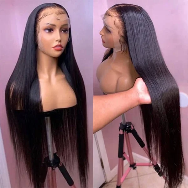 Human - hair wig with a silk - base cap for a comfortable and smooth feel13x4 HD Lace Front Wigs Straight Human Hair Skin Melt Lace Wig