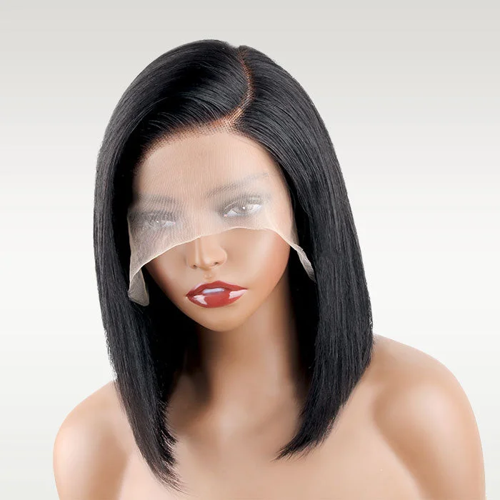 Peruvian - human - hair wig with a soft and manageable feelWear And Go-Glueless Super Natural Side Part Lace Bob Wig