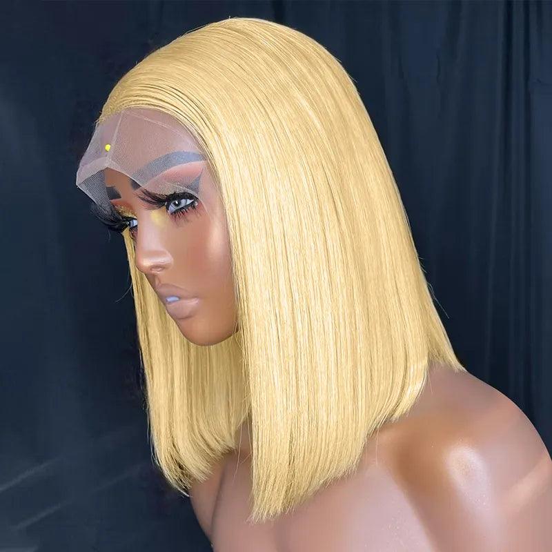 Full - lace wig with a natural - looking hairline for a seamless appearance4x4/13x4 Lace Wig #613 Blonde Bob Wig Brazilian Straight Human Hair Wigs