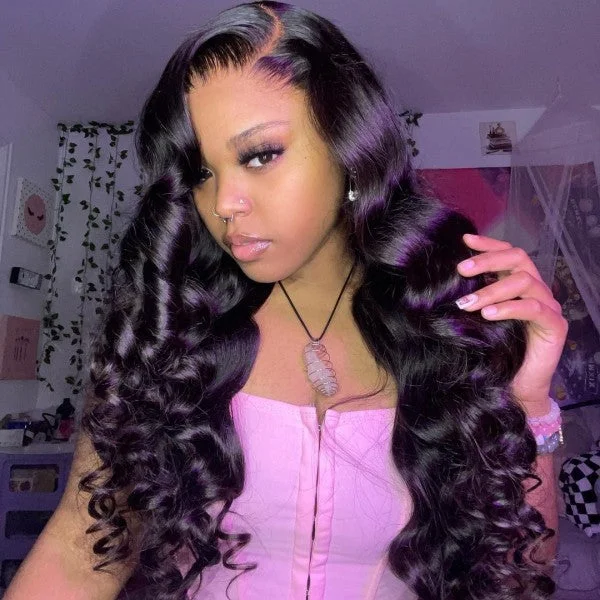 Human - hair wig with a natural - looking root for a more realistic lookIshow Brazilian Body Wave Human Hair Wigs 4x4 Lace Closure Wig HD Lace Wig 30 Inch