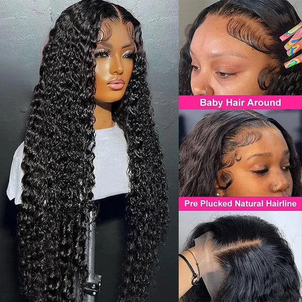 Colored wig with a natural - looking root for a more realistic lookFast Delivery Lemoda 180% Density Virgin Human Hair 13x6 Lace Frontal Wig Pre Plucked Hairline Deep Wave Wig for Black Women