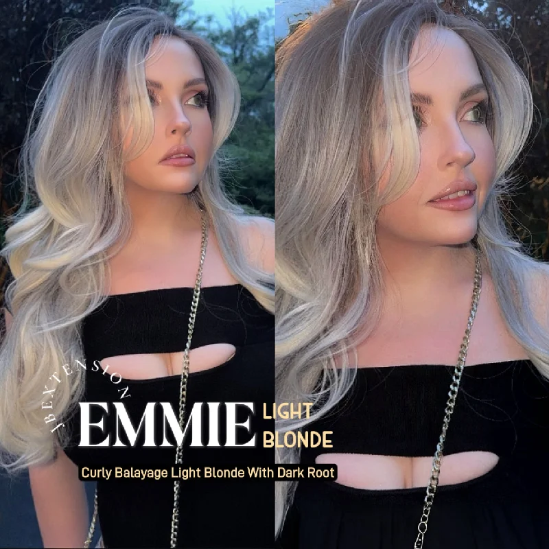 Full - lace wig with a natural - looking hairline for a seamless appearanceGet the Influencer Look with EMMIE LIGHT BLONDE