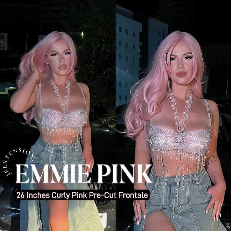 Lace wig with a straight texture for a sleek and minimalist lookGet the Influencer Look with EMMIE PINK