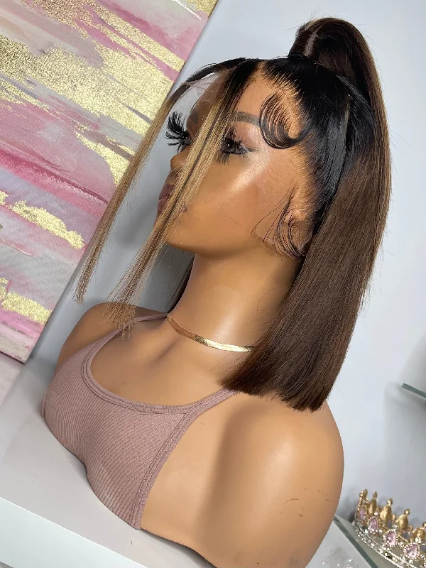 Colored wig with a natural - looking root for a more realistic lookHonor