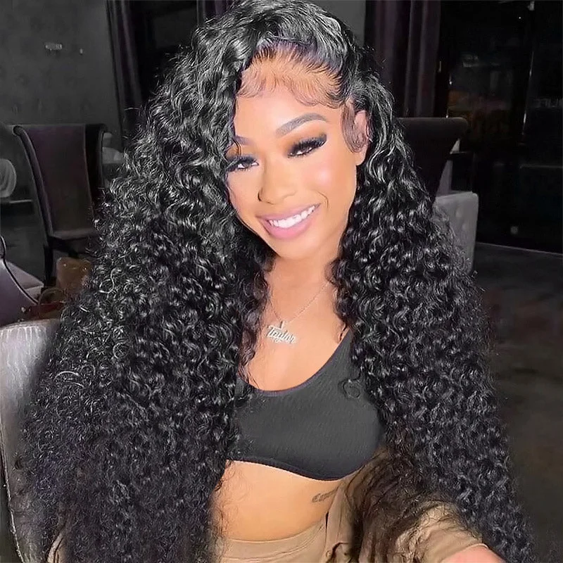 Peruvian - human - hair wig with a soft and manageable feelIshow Deep Wave Lace Frontal Wigs HD Lace Front Wig Long Glueless Human Hair Wigs