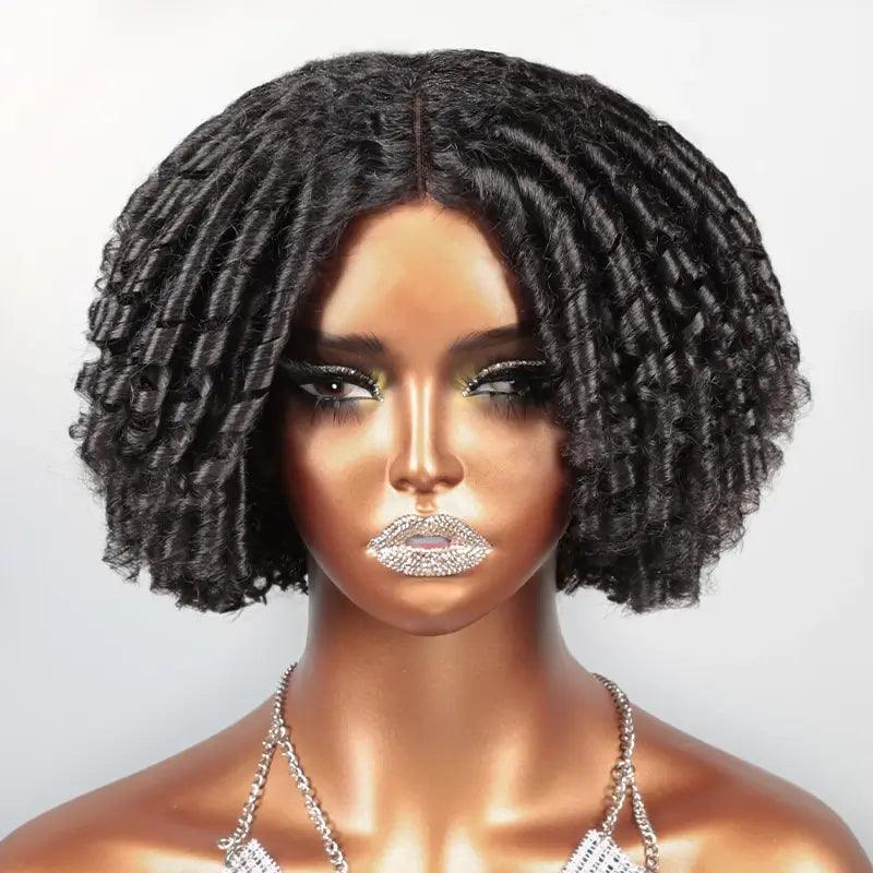 Lace wig with a silk - base cap for a comfortable and smooth feel13x4 T Part Juicy Coils Lace Frontal Curly Short Bob Wig Human Hair