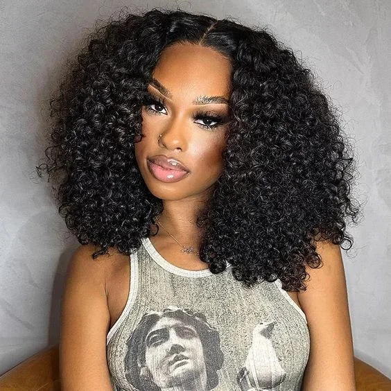 Colored wig with a middle - part for a classic and elegant styleLemoda HD Lace 13x4 Lace Front Wig 180% / 250% Hair Density Curly Bob Wigs Curly Wave Wig for Black Women