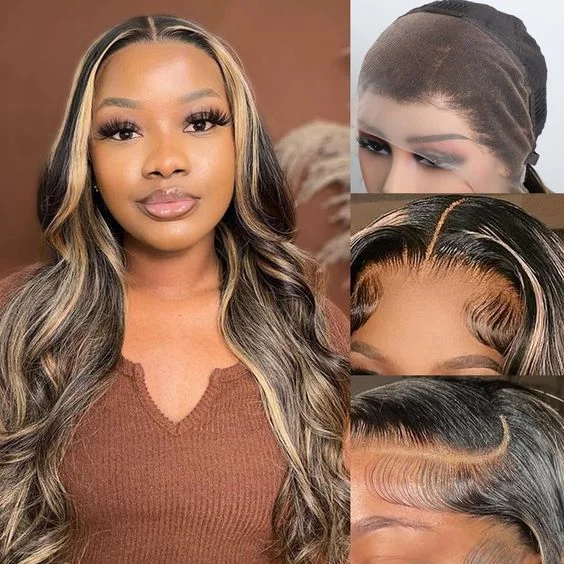 Colored wig with a silk - base cap for a comfortable and smooth feelLemoda p1b/27 Human Hair Wigs 13x4 HD Lace Front Wigs Human Hair Body Wave Wigs