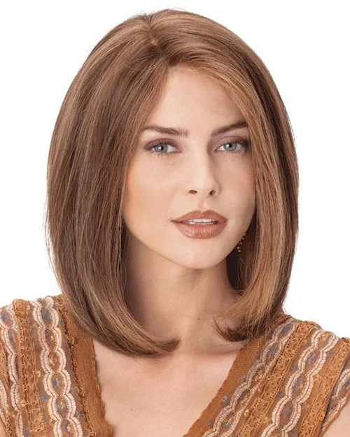 Human - hair wig with a middle - part for a classic and elegant stylePLF002HM | Lace Front & Monofilament Human Hair Wig by Louis Ferre