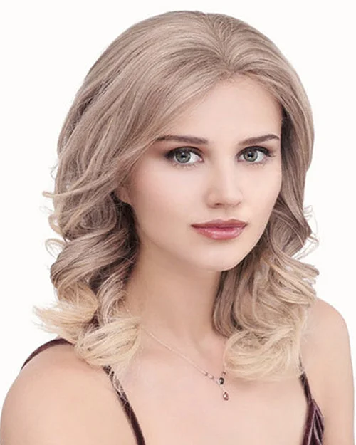 Human - hair wig with a wavy texture for a beachy and relaxed lookPLF007HM | Lace Front & Monofilament Human Hair Wig by Louis Ferre