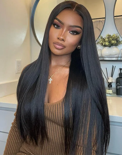 Adjustable - cap lace wig for a comfortable fitPre Everything 13x5 HD Lace Straight Wig Pre Cut Lace Wig