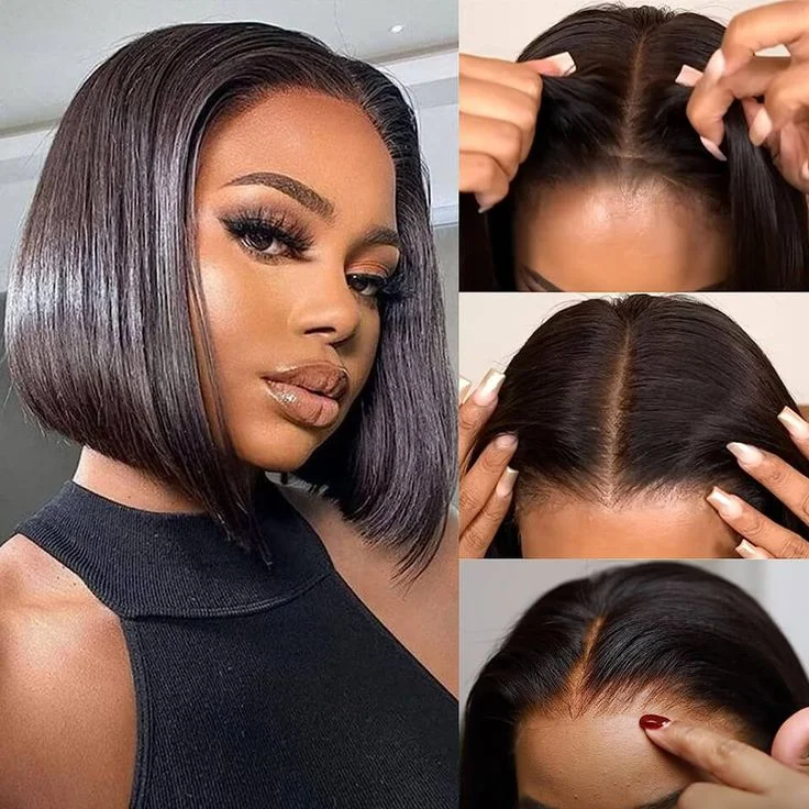 Colored wig with a silk - base cap for a comfortable and smooth feelLemoda Real HD Lace 180% / 250%  Hair Density Virgin Human Hair 13x4 Lace Front Wig Bob Wig