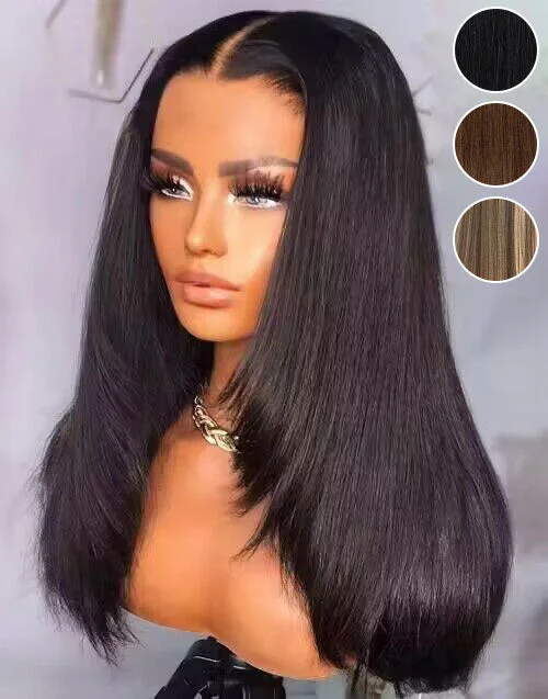 Lace wig with a pre - plucked hairline for a more natural lookPre Everything Skip The Stylist Go Glueless 9x6 Pre Cut Lace Layer Cut Straight Wig