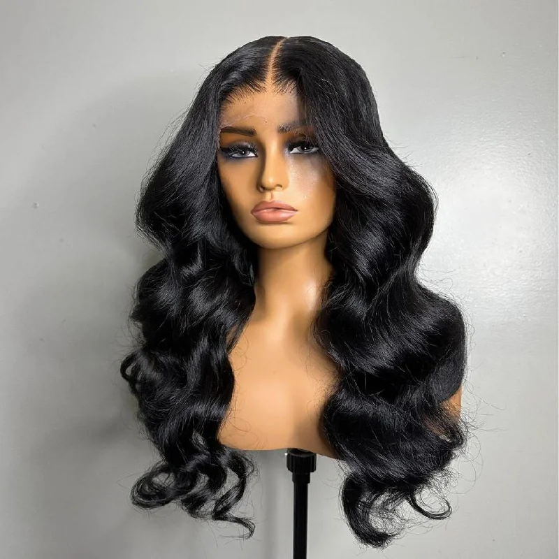 Lace wig with a side - part for a more flattering lookWOWANGEL 13X6 HD Lace Full Frontal Wigs Premium Raw Hair Body Wave