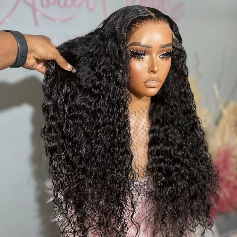 Lace wig with a curly texture for a bold and stylish choiceWOWANGEL 6x6 Skinlike Real HD Lace Closure Wig Water Wave Glueless Wig