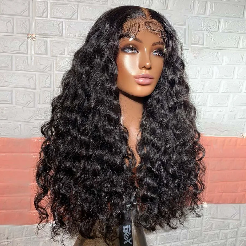 Synthetic lace wig with a heat - resistant formulaWOWANGEL 7x7 Loose Curl HD Lace Closure Wig Parting Max Glueless Wig