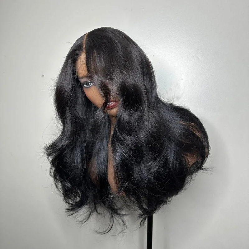 Lace wig with a honey - blonde color for a warm and sunny appearanceWOWANGEL Double Drawn Blunt Cut 13X4 HD Lace Frontal Wigs Body Wave Closure Wig