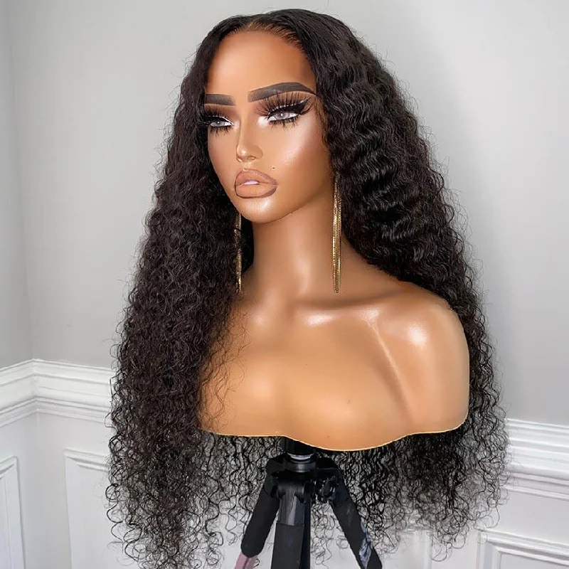 Lace wig with a middle - part for a classic and elegant styleWOWANGEL Pre-Everything 9X6 Wear Go Glueless Wig Deep Wave HD Lace Closure Wigs