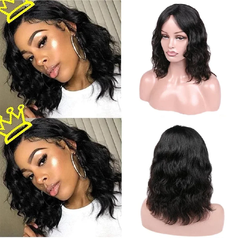 Bob wig made from high - quality synthetic fibersNatural Body Wave Short Bob Full Machine Made None Lace Wig For Black Women