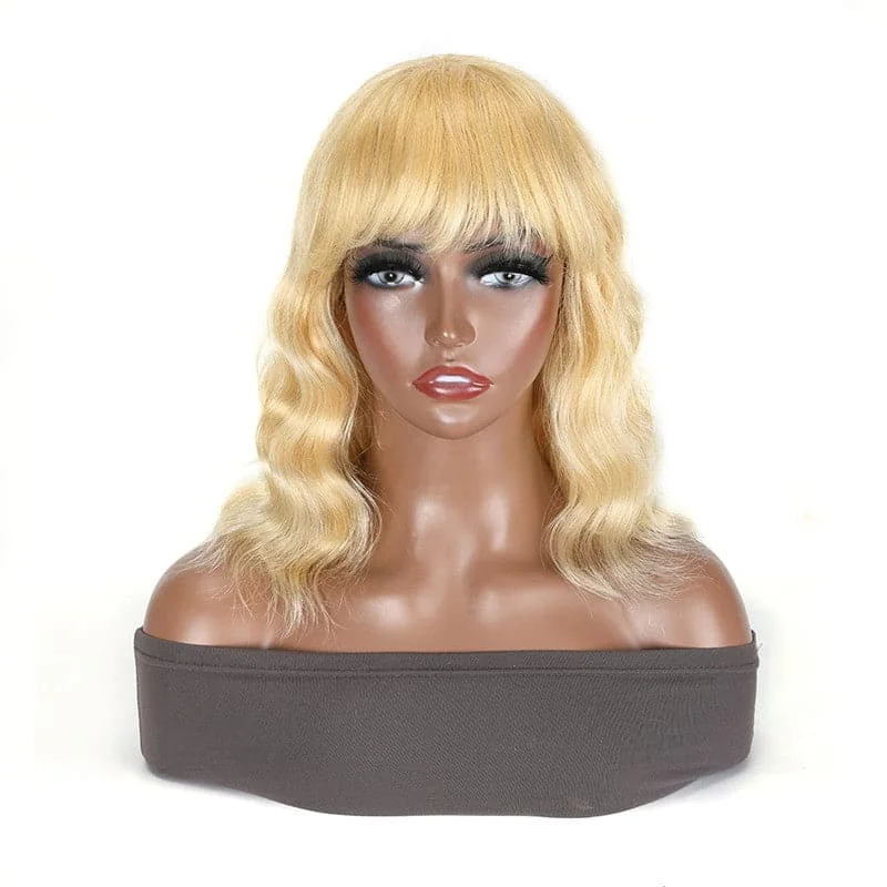 Bob wig with a balayage effect for a natural - looking color transition613 Blonde Body Wave Bob Full Machine Made None Lace Wigs For Women 10-16 Inches