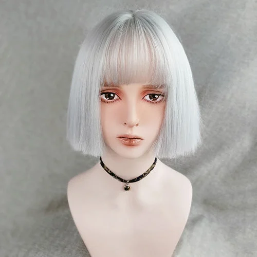 Synthetic bob wig with a natural - looking textureBob LoLita Wig Silver