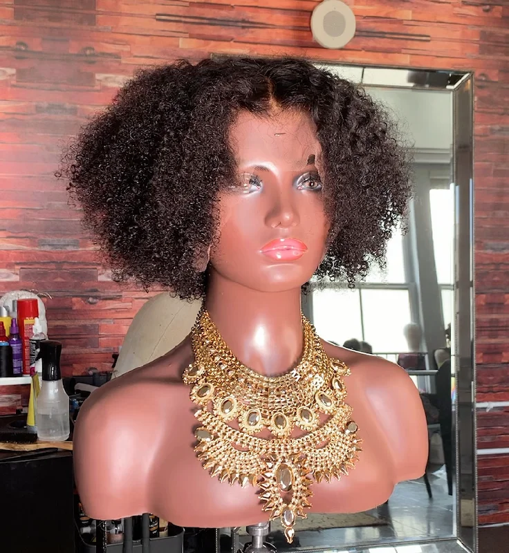 Cambodian Afro Curly Frontal Wig