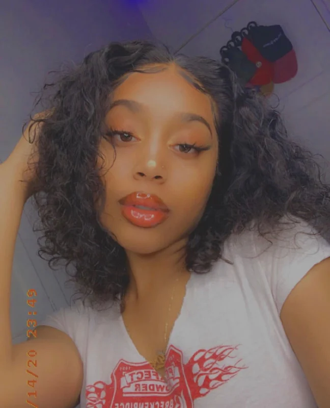 Cambodian Loose Curly Frontal Bob Wig