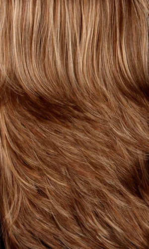 8/27/33H | Medium brown with gold blonde plus strawberry & auburn highlights