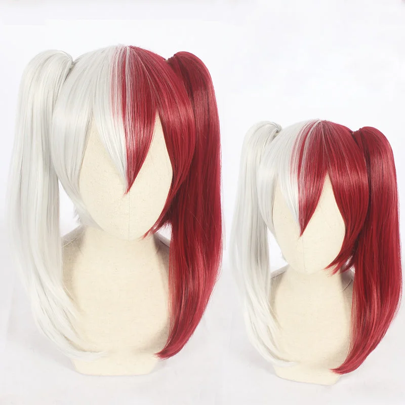 Bob wig with a pre - plucked hairline for a more natural lookCosplay Wig - My Hero Academia-Todoroki Shoto (with Twintails)