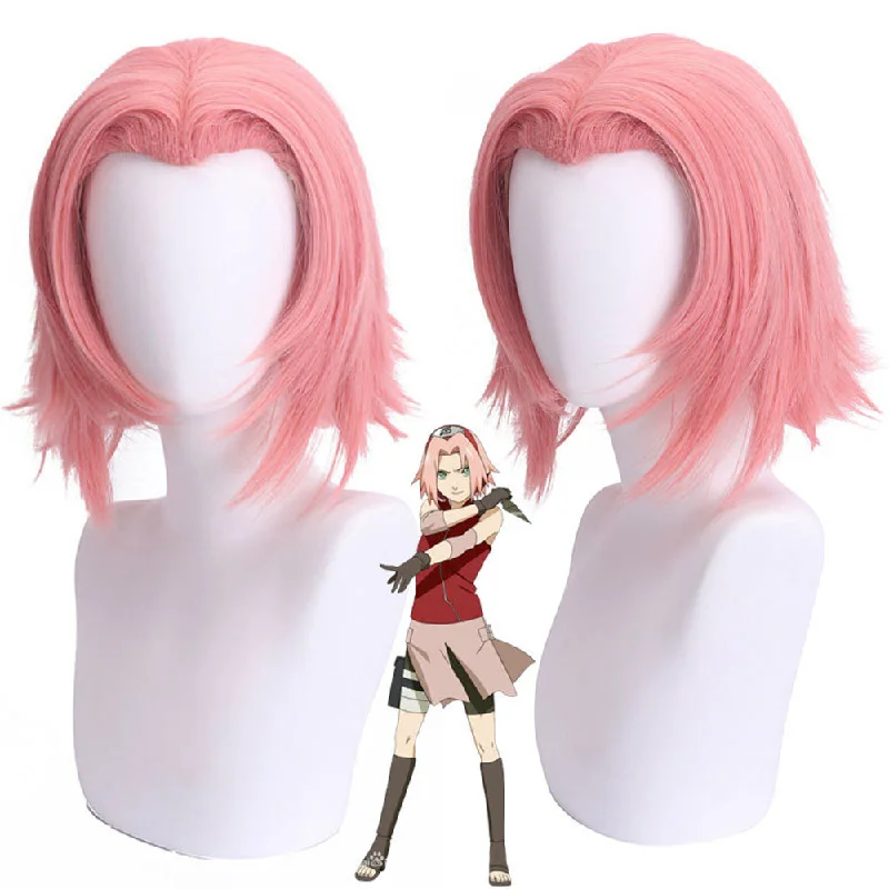 Bob wig with a monofilament cap for a breathable feelCosplay Wig - Naruto-Haruno Sakura