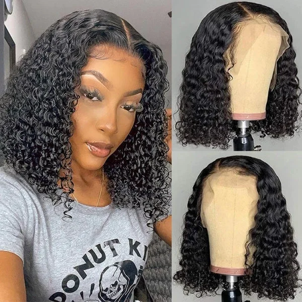 Bob wig with a monofilament cap for a breathable feelDeep Wave Wigs Short Cut Bob Lace Front Wigs Lace Front Human Hair Wigs