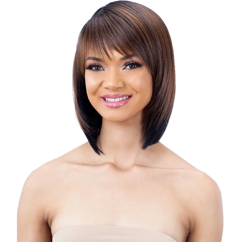 Bob wig in a jet - black color for a classic appearanceFreeTress Equal Synthetic Wig - Lite Wig 002