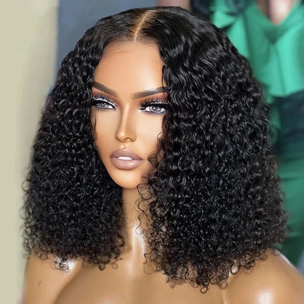 Ash - blonde bob wig for a trendy and cool - toned lookGlueless Bob Wigs Big Curly Undetectable Lace Short Wig Deep Curly Human Hair Wigs 180% Density