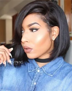 Jassy - Malaysian Hair Short Bob Lace Front Wig - LFB042