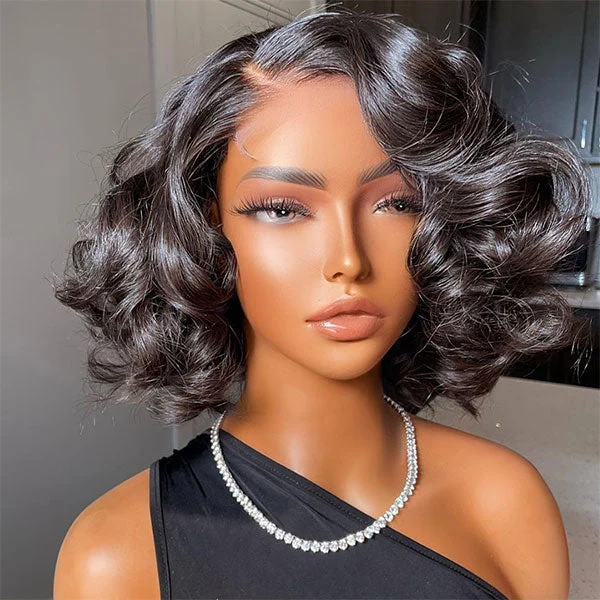 Junoda Side Part Loose Wave Bob Wig Left/Right C Part Human Hair Wig for Women