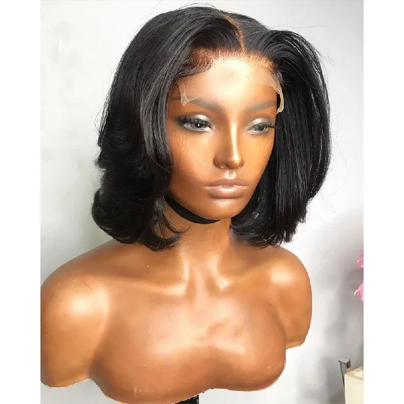 Synthetic bob wig with a natural - looking textureLumiere 13x4 Lace Frontal Short Bob Human Hair Wigs For Women HDZ