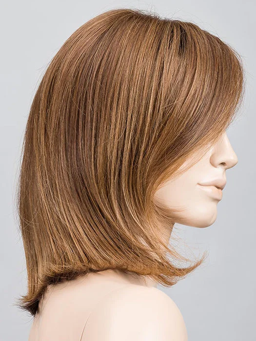 MOCCA ROOTED | Medium Brown. Light Auburn and Medium Warm Brown with Light Strawberry Blonde Blend and Shaded Roots