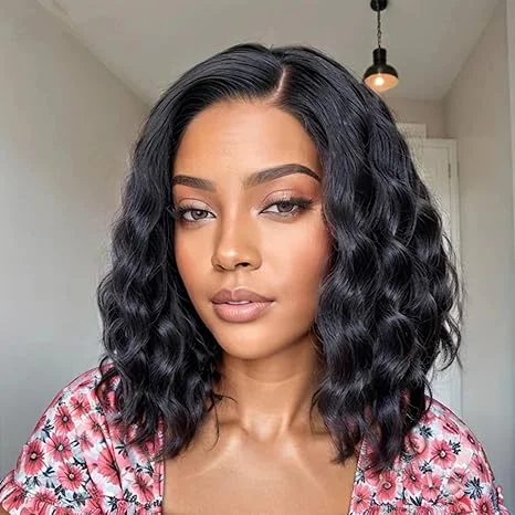 Natural Wave Bob Wig 13X4 Lace Frontal Wigs For Women Brazilian Lace Front Wig Preplucked HDZ