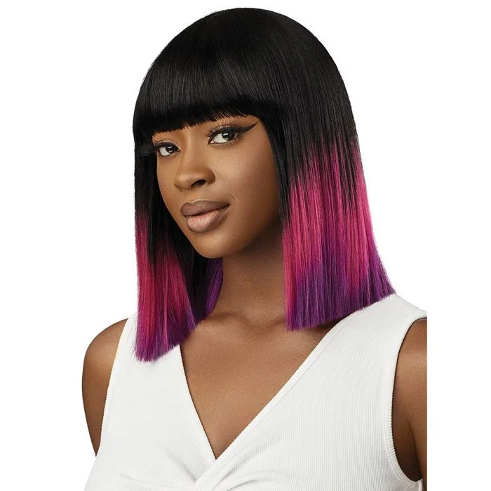 Bob wig with a blunt cut for a modern and edgy styleOutre WIGPOP Colorplay Synthetic Wig - Trixie (TD VAMPIRE NIGHT only)