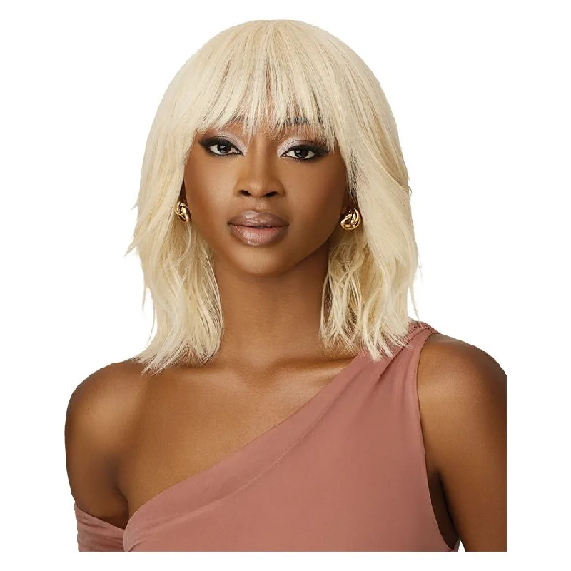 Bob wig with a curly fringe for a playful and youthful vibeOutre WIGPOP Synthetic Wig - Ollie