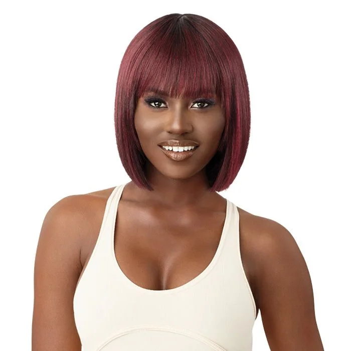 Bob wig with a curly fringe for a playful and youthful vibeOutre WIGPOP Synthetic Wig - Rumi