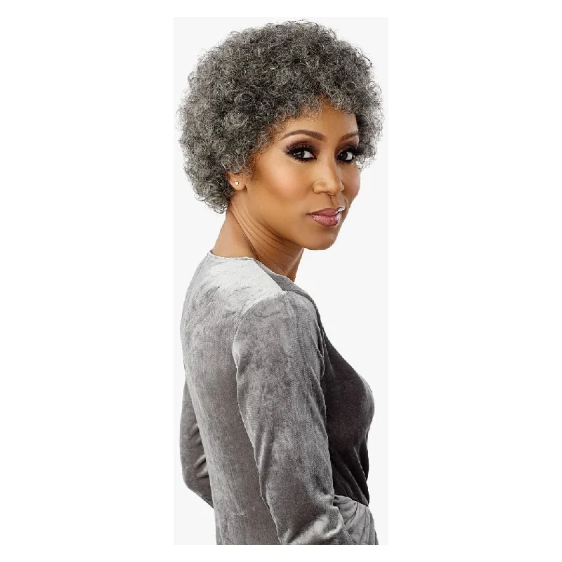 Bob wig with a blunt cut for a modern and edgy styleSensationnel Empire Salt & Pepper 100% Human Hair Wig – Bliss