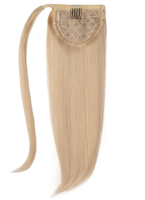 Extension ponytails with a secure elastic base for all - day comfort16 Inch Clip In Ponytail Extension #Ice Blonde