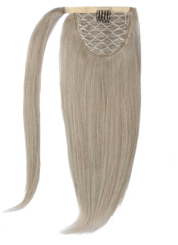 High - volume ponytails for a bold and glamorous appearance16 Inch Clip In Ponytail Extension #Silver