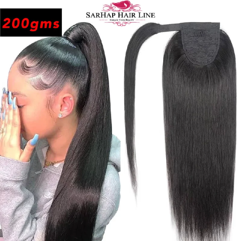 Synthetic ponytails with heat - resistant fibers for easy stylingPonytail Straight Human Hair Extension