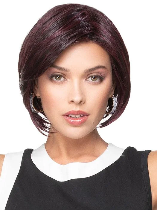 Long - length wig with a curly fringe for a playful and youthful vibeAngled Bob | HF Synthetic Lace Front Wig (Basic Cap)