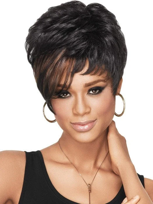 Long - length wig in a jet - black color for a classic appearanceAngled Tomboy by Sherri Shepherd - NOW | CLEARANCE