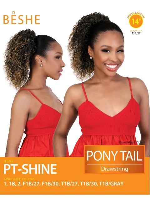 Human hair ponytails with a natural shine for a luxurious lookBeshe Ponytail & Drawstring - PT-SHINE