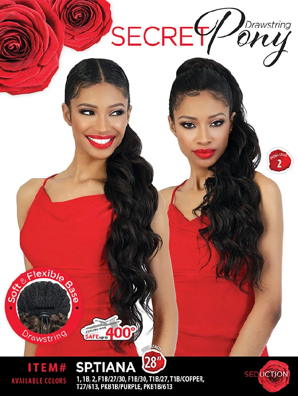 Ponytails for a formal event with a touch of sparkle or beadsSeduction Secret Pony Drawstring - SP.TIANA